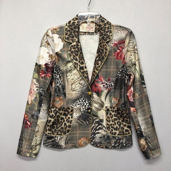 Nice Istanbul Women Blazer Jacket Size 36 / S Small Floral B231 -2 - Picture 1 of 16